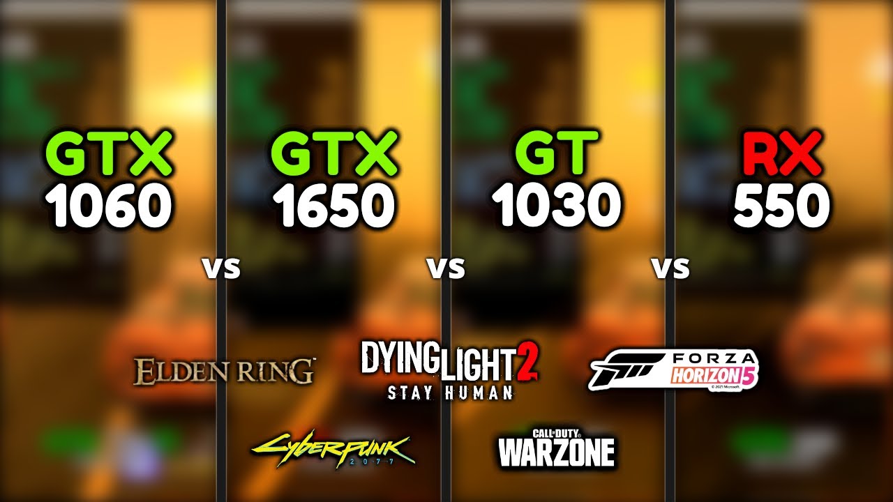 GTX 1060 vs GTX 1650 GT 1030 vs RX 550 | 9 Games Tested - YouTube