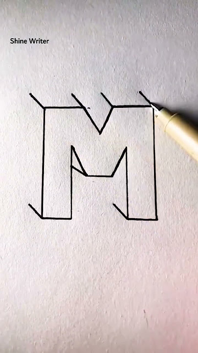 Letra M 3D Draw #shorts #short #calligraphy #letra #draw #3d #art #viral #M #youtubeshorts #fypシ