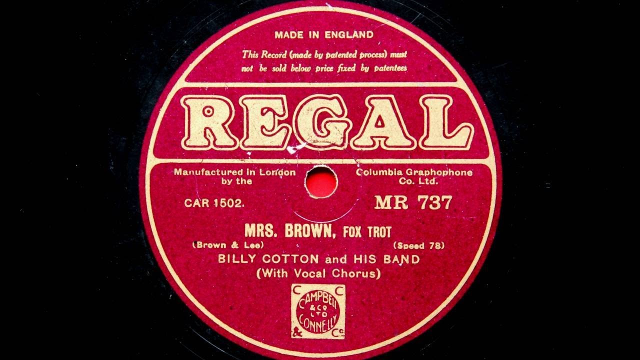 Billy Cotton and His Band - Mrs Brown (1932)