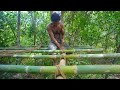Building a Little Bamboo House with Bamboo Swimming Pool by Ancient Skills FULL VIDEO