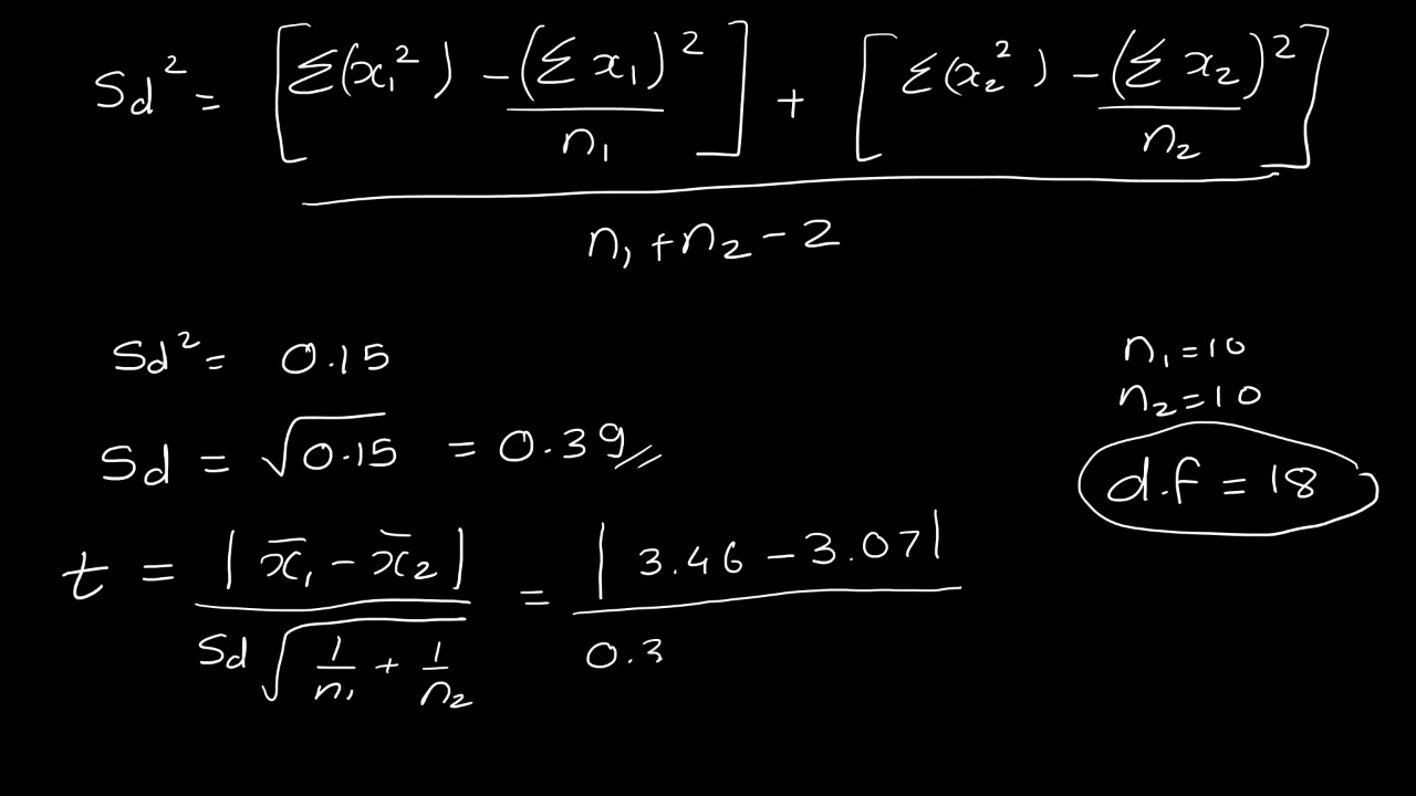 Vdo 9 Comparison of means of small samples YouTube
