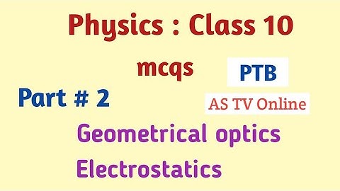 Geometrical optics and Electrostatics mcqs | Class 10 physics mcqs Part 2 | Chapter 3 and 4