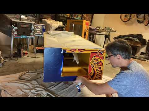 Paragon Pinball Time Lapse - painting and removing second layer of stencils