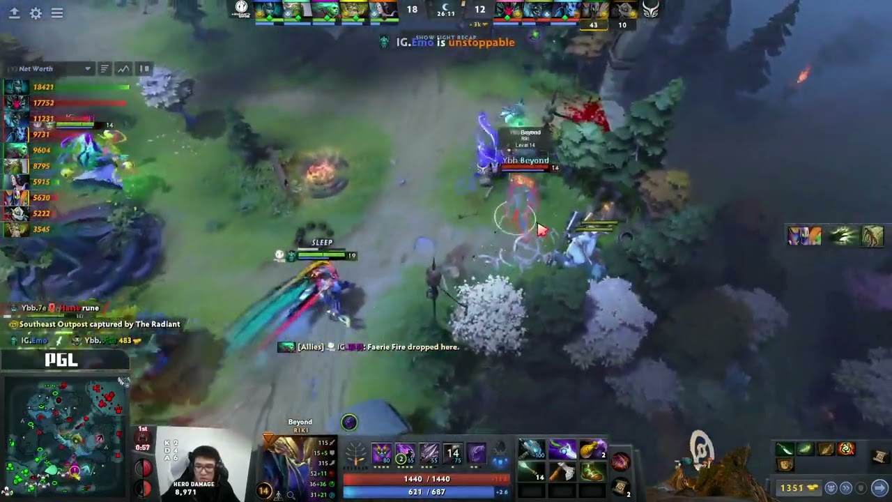 Phantom Assassin's Epic Dagger Kill on Rubick in a Professional Dota 2 Match