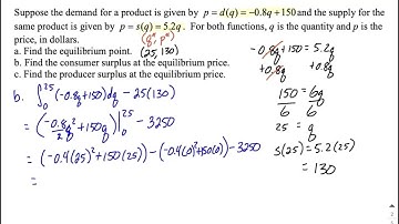 Consumer and Producer Surplus | Linear Functions