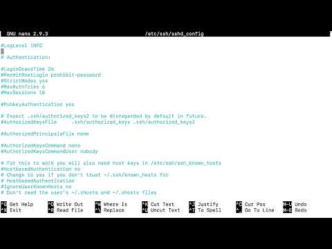 Configuración SSH con nano