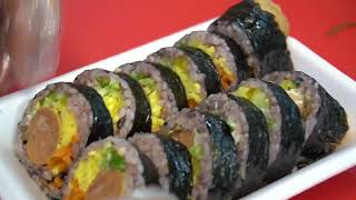 Famous Egg Kimbap Egg Rice Roll / Korean Street Food