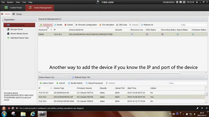 How to add a DVR, NVR or IPC to iVMS 4200 software