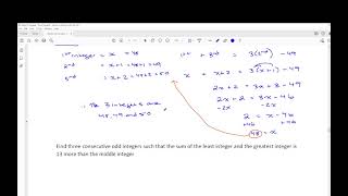 1.4 Objective 4 Consecutive Integer Word Problems