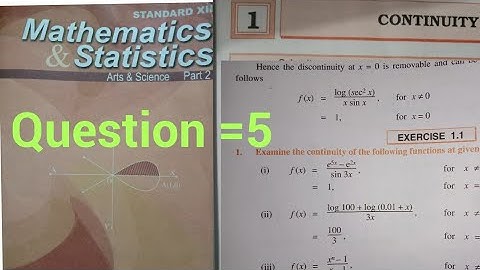 Continuity -Exercise 1.1,question-5, 12th maths2,HSC ,State board syllabus.