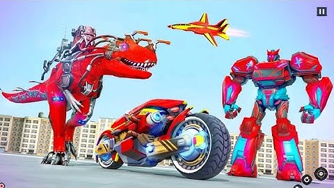 Dino Robot Car Game:Flying Robot Transforming Game - Android Gameplay