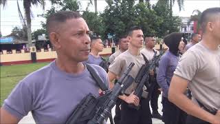 Sehat dan Bugar, Yon B Brimob Kaltim Laksanakan Lari Pagi Bersenjata