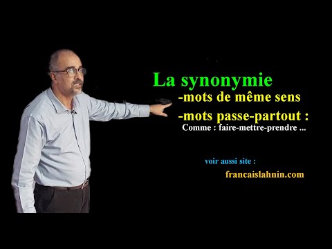 La synonymie : mots de même sens /autour du verbe faire à remplacer