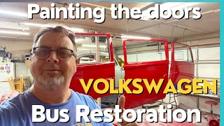 Painting VW Bus Doors.