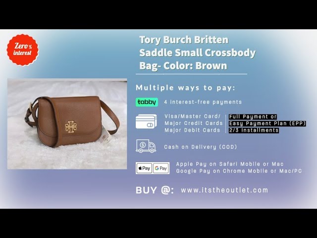 Tory Burch Britten Saddle Small Crossbody Bag – Color Brown - YouTube