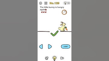 Brain out. Level 129. The little bunny is hungry again!
