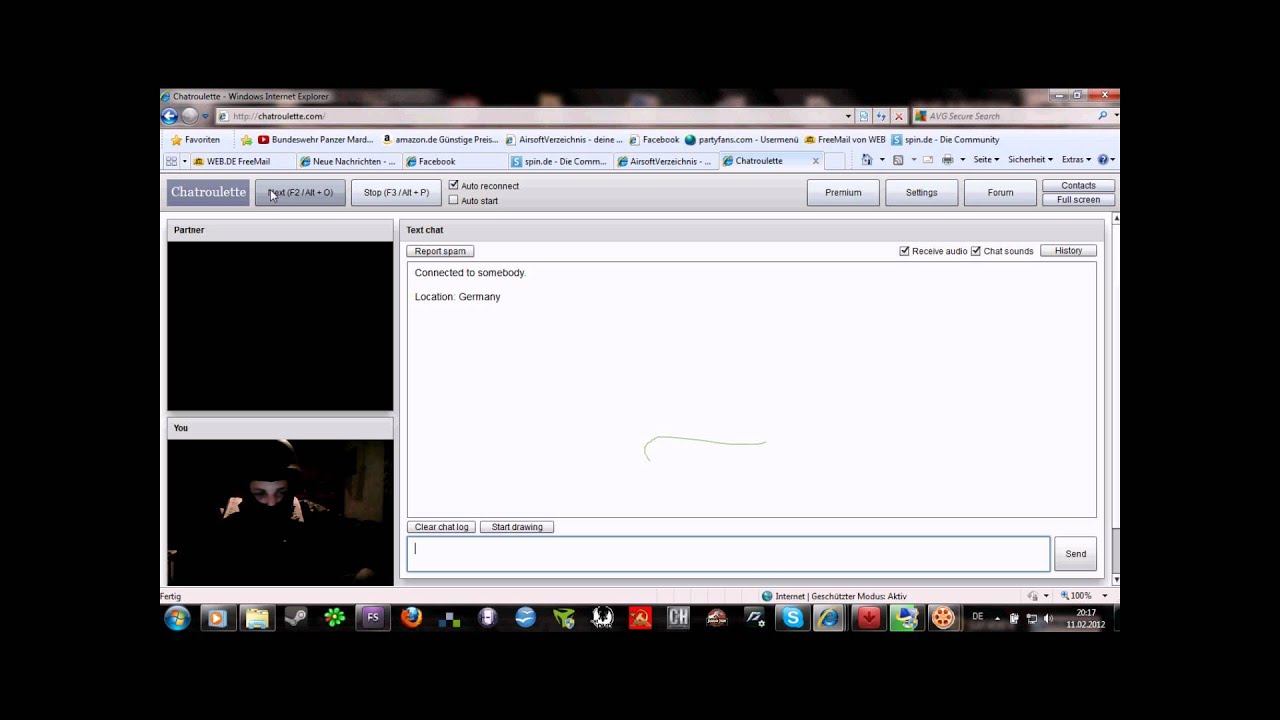 Chatroulette wird von Airsoftspieler gestört