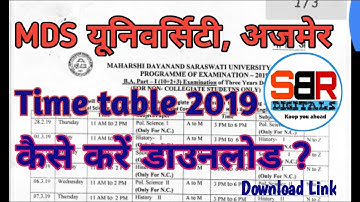 MDSU Ajmer Time table 2019  BA BSc BCom