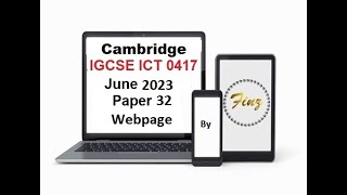IGCSE ICT (0417) June 2022 P32 Webpage