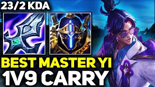 RANK 1 BEST MASTER YI IN THE WORLD 1V9 CARRY GAMEPLAY! | Season 14 League of Legends