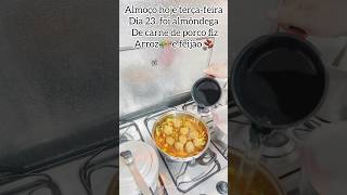 #almoçohoje #terçfeiradia23 #shorts  foi almôndega De carne de porco fizArroz e feijão