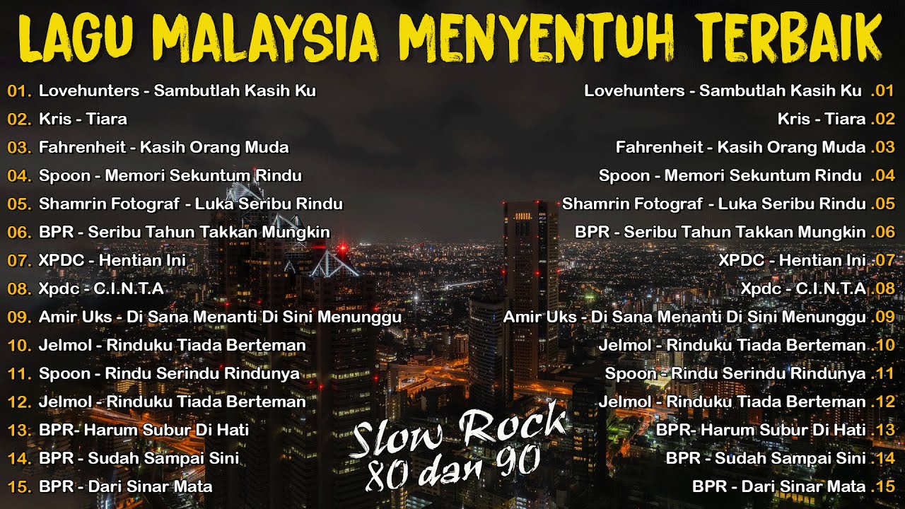 LAGU JIWANG 80AN DAN 90AN TERBAIK - LAGU SLOW ROCK MALAYSIA - KOLEKSI 40 LAGU2 JIWANG 80AN - 90AN