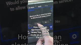 Electric parking brake in service mode on a 2020 chrysler pacifica #diymechanic
