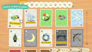 Searching for Ornaments to Craft DIY Festive Wrapping Paper | Animal Crossing: New Horizons