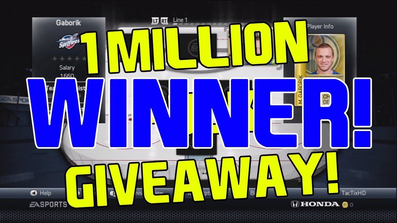 NHL 14 HUT 1 MILLION PUCK GIVEAWAY WINNER!