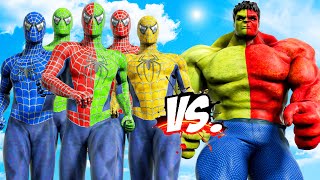 RED-GREEN HULK VS TEAM SPIDER-MAN - EPIC SUPERHEROES WAR