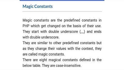 MAGIC CONSTANTS  IN PHP COMPUTER LANGUAGE