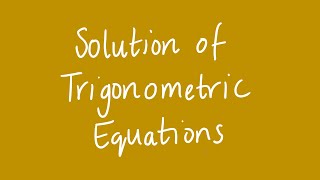 Solution of trigonometric equations | Unit 1 and 2 VCE Maths Methods
