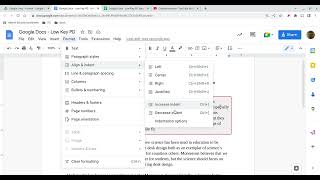 Low Key PD: Google Docs - Format - Align and Indent
