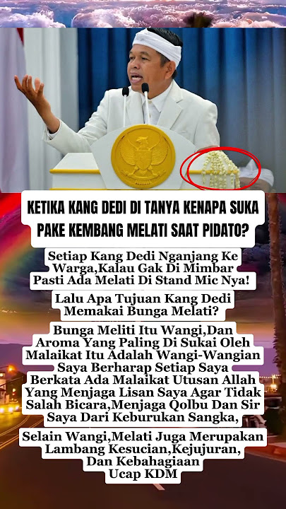 Ketika Kang Dedi Di Tanya Kenapa Suka Pakai Bunga Melati #dedimulyadi #bungamelati #shorts