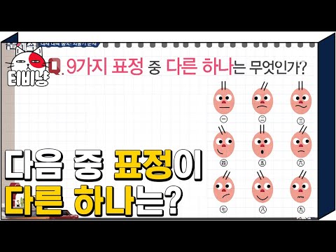 [티비냥] 정답 알면 화날 수도 있음!! 9개 표정 중에 다른 하나는??? | #문제적남자 150913