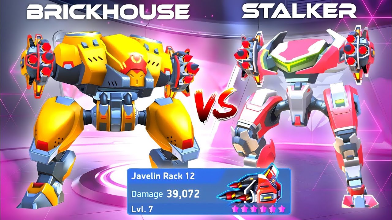 Brickhouse vs Stalker - Javelin Rack 12 - Mech Arena - New Weapon