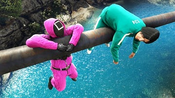 GTA 5 Squid Game Team Epic Water Ragdolling and Fails!