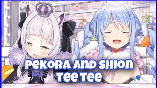 Pekora and Shion TEE TEE talking about things they like about eachother