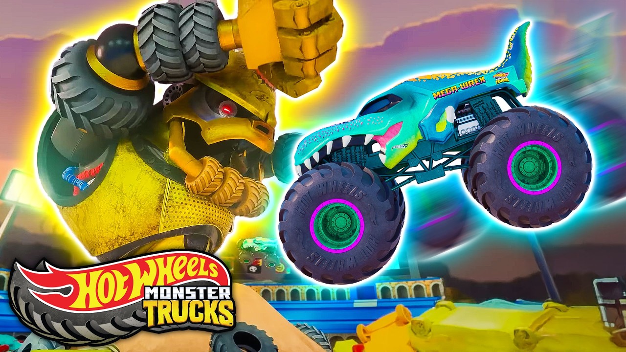 Ο Crushzilla και ο Skelesaurus σπέρνουν το χάος στα Hot Wheels Monster Trucks!