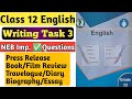 Writing Section 3| Class 12 English| NEB Board Exam Important Question Answers|