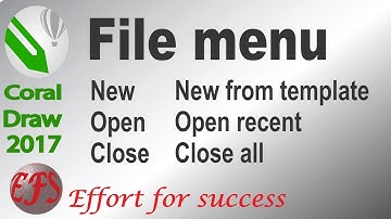 Corel draw 2017 class 57 file menu new  open open recent close close all  Urdu/Hindi