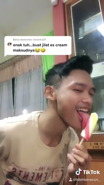 CARA JILAT ICE CREAM VERSI LIDAH PANJANG
