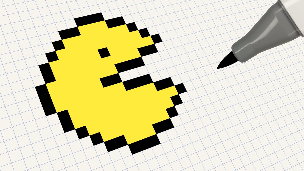 How To Draw Pac-Man Pixel Art | Drawing Pacman Step By Step Tutorial -  Youtube