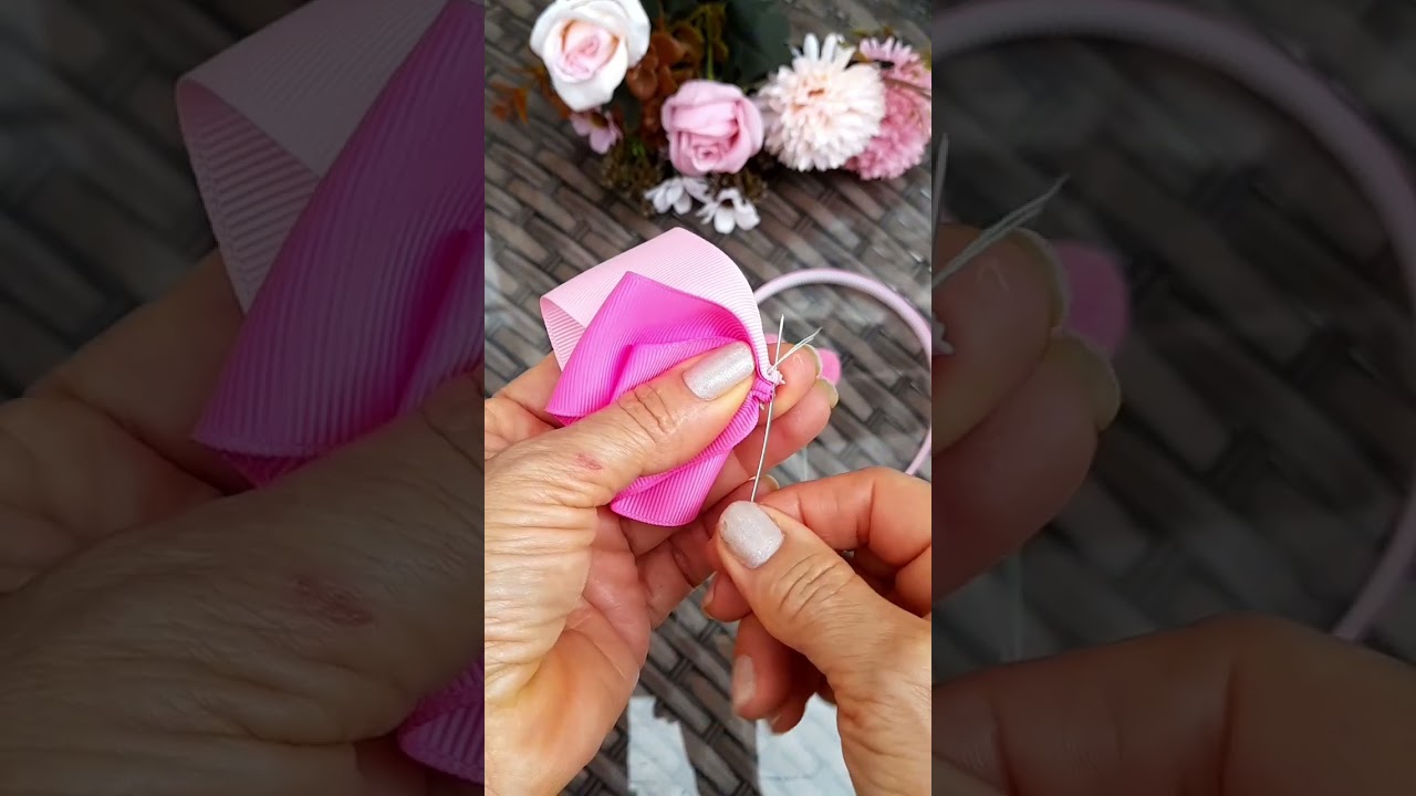 Passo a passo Laço na tiara infantil🎀#diy #artesanato #passoapasso #lacos #laceiras #tiara #menina 