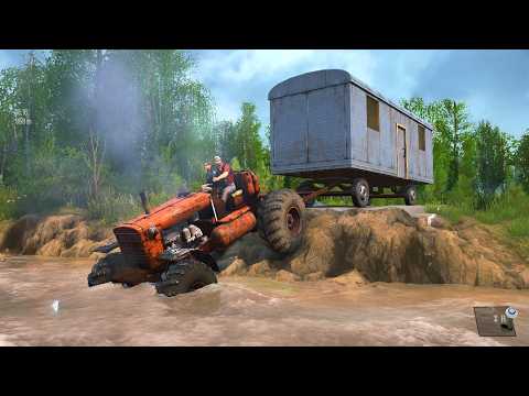 Reckless Old Truck Carries a Passenger Across a Collapsed Road – MudRunner Challenge