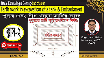 How to estimate the volume of earth work for excavation of a tank.#two slope#**New tips**