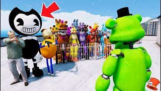 Will Slime Freddy Save ALL the Animatronics from Bully Bendy & Jason? (GTA 5 Mods FNAF FNAF)