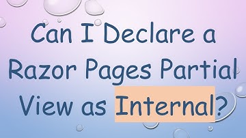 Can I Declare a Razor Pages Partial View as Internal?