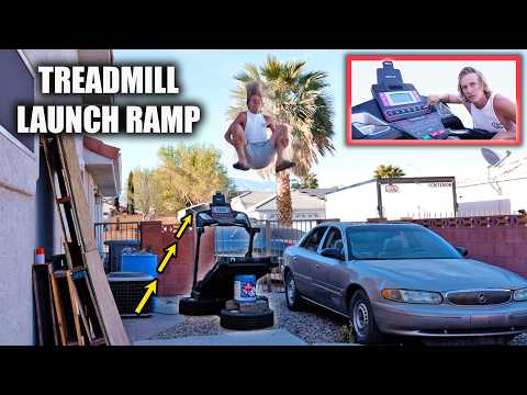 USING MY TREADMILL AS A LAUNCH RAMP!