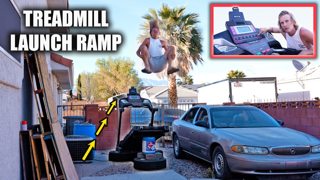 USING MY TREADMILL AS A LAUNCH RAMP!